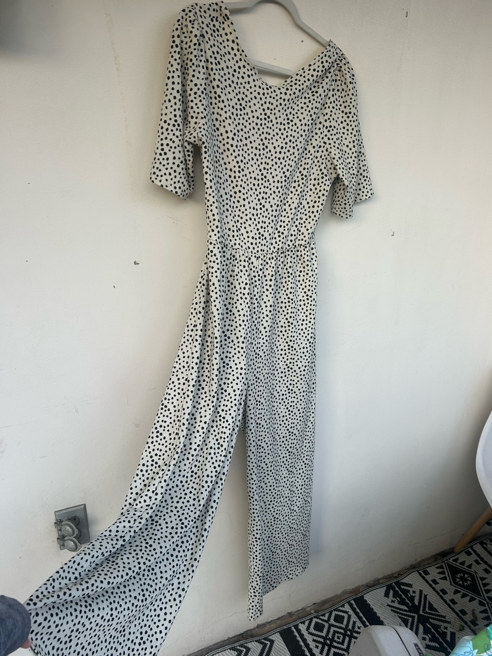ASOS polka dot twist open back jump suit